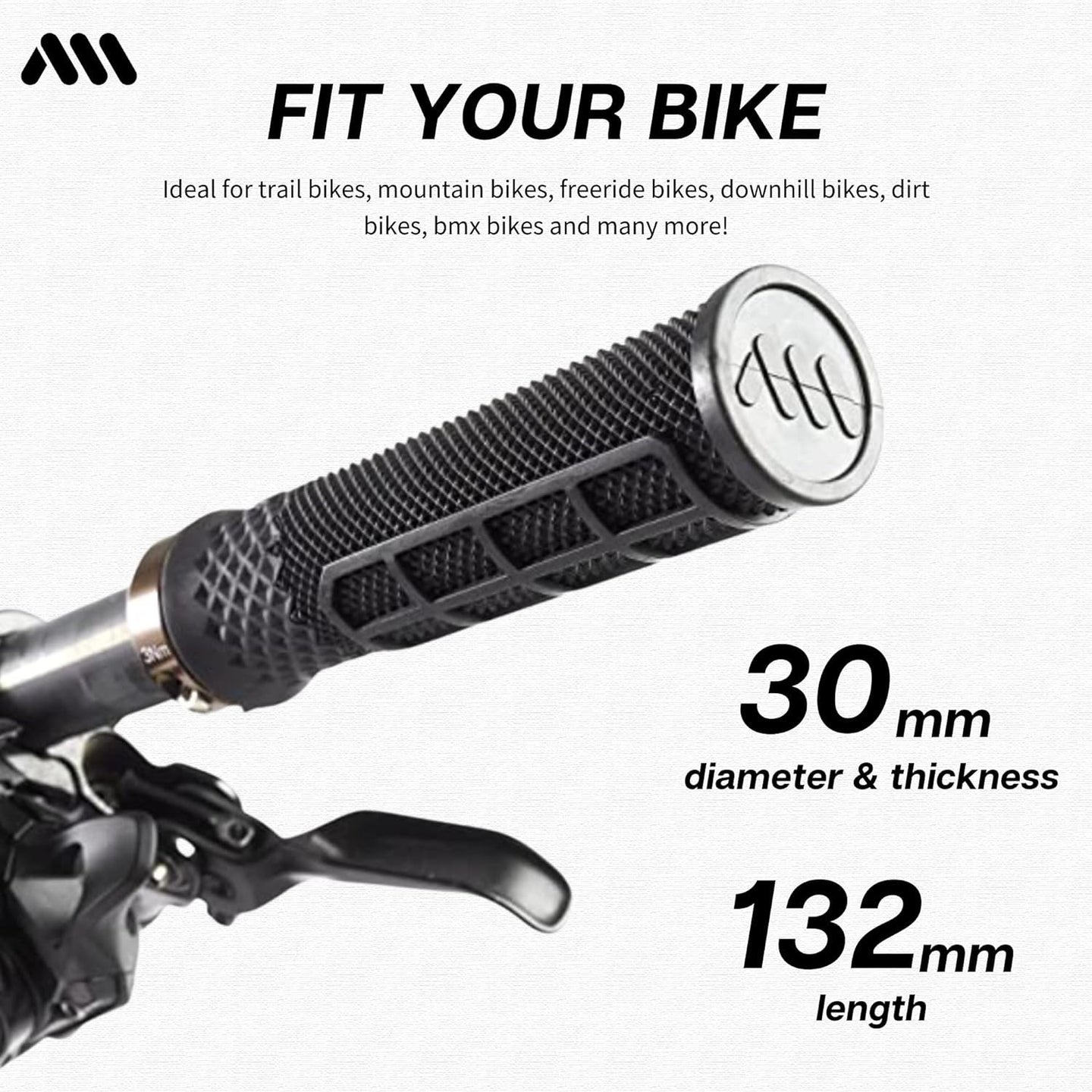 Poignées VTT - Pour tous guidons - Zero Grip - Noir - AMS - Accessoires vélo