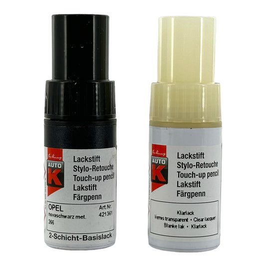 Stylo de retouche et vernis pour carrosserie - Opel - Novaschwarz met - 266