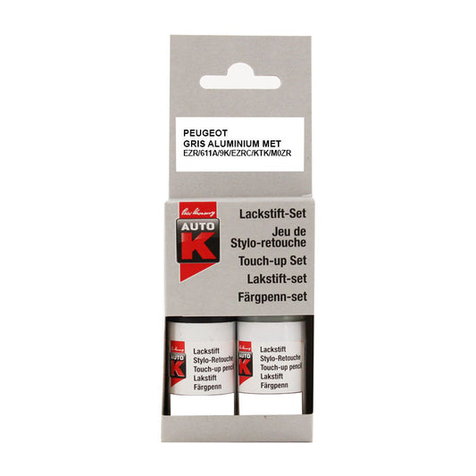 Stylo de retouche et vernis pour carrosserie - Peugeot - 611A Gris aluminium