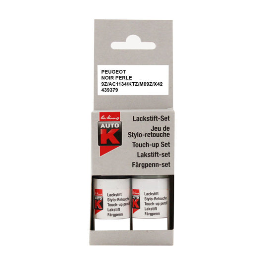 Stylo de retouche et vernis pour carrosserie - Peugeot - 9Z Noir perle - Auto K