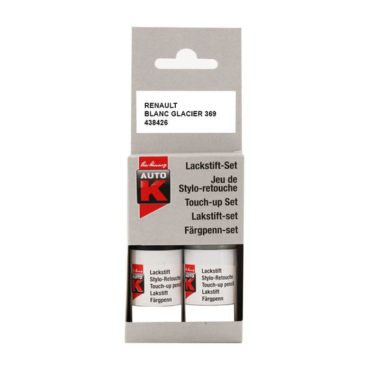 Stylo de retouche et vernis pour carrosserie - Renault - 369 Blanc glacier - Auto K