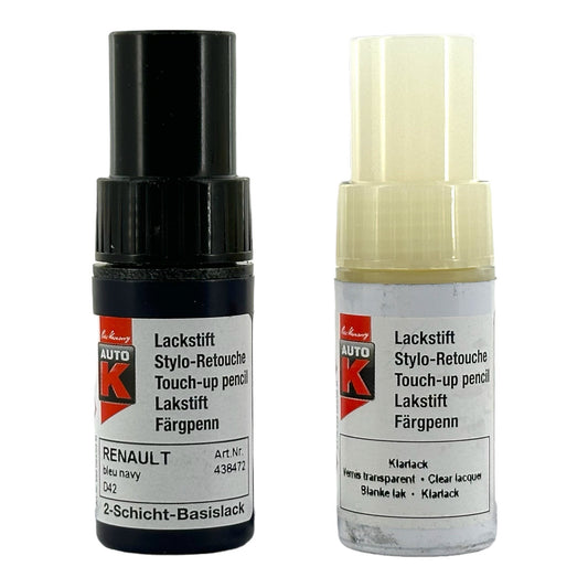 Stylo de retouche et vernis pour carrosserie - Renault - Bleu navy D42