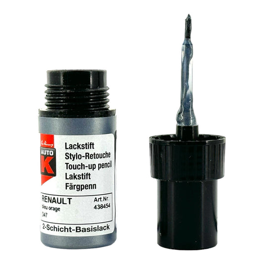 Stylo de retouche et vernis pour carrosserie - Renault - Bleu orage - D47