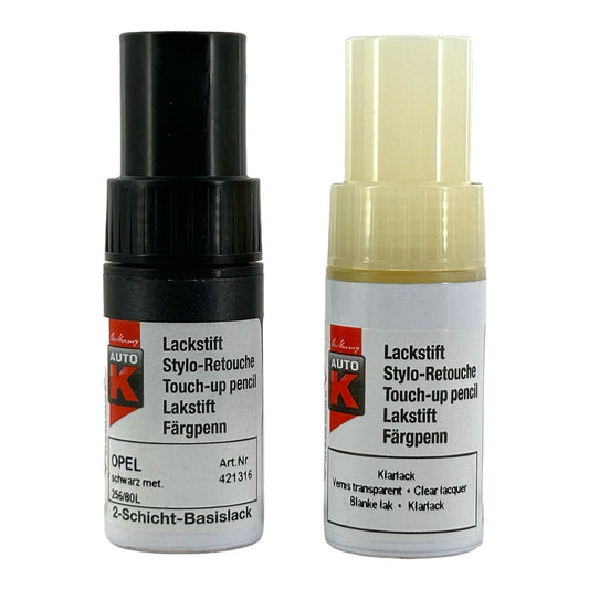 Stylo de retouche et vernis pour carrosserie - Opel - Schwarz met - 256/80L
