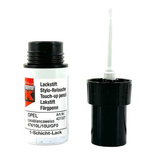 Stylo de retouche pour carrosserie - Opel - Casablancaweiss - 474/10L/10U/GF0 - Auto K