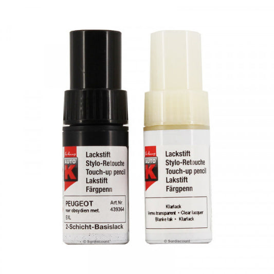 Stylo de retouche et vernis pour carrosserie - Peugeot - EXL EXLD Noir Obsidien