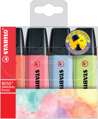 Pochette de 4 surligneurs STABILO BOSS ORIGINAL Pastel - assortiment pastel