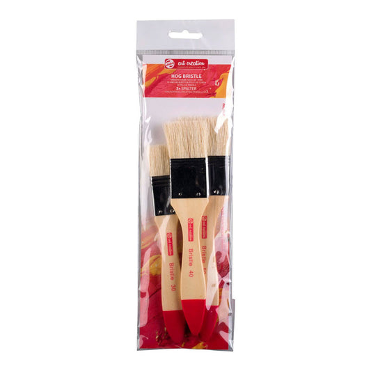 Pinceaux - Plats - Spalters - Acrylique et huile - Fibres naturelles - 3 tailles
