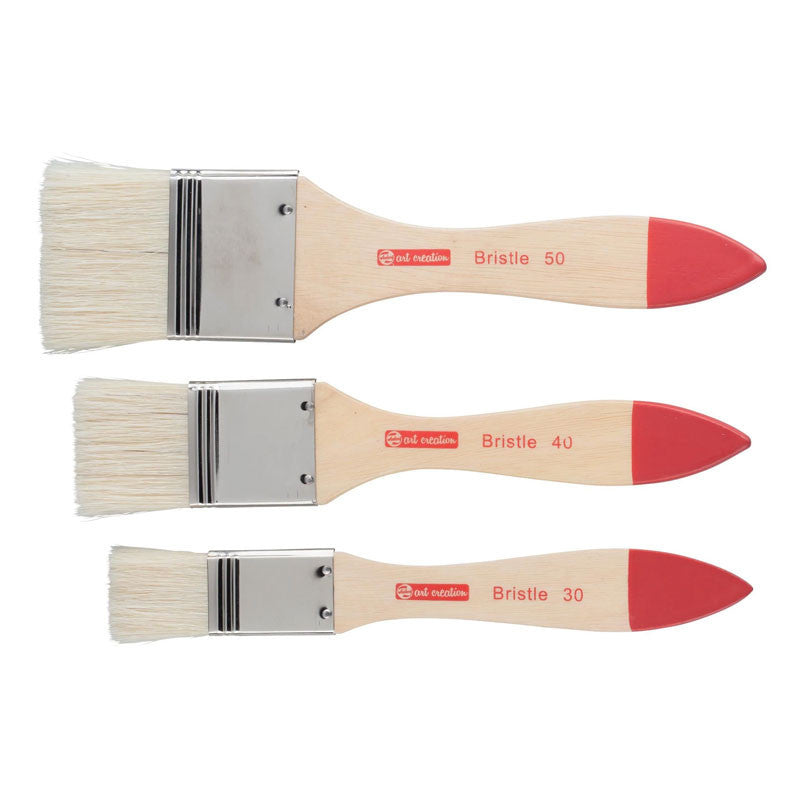 Pinceaux - Plats - Spalters - Acrylique et huile - Fibres naturelles - 3 tailles