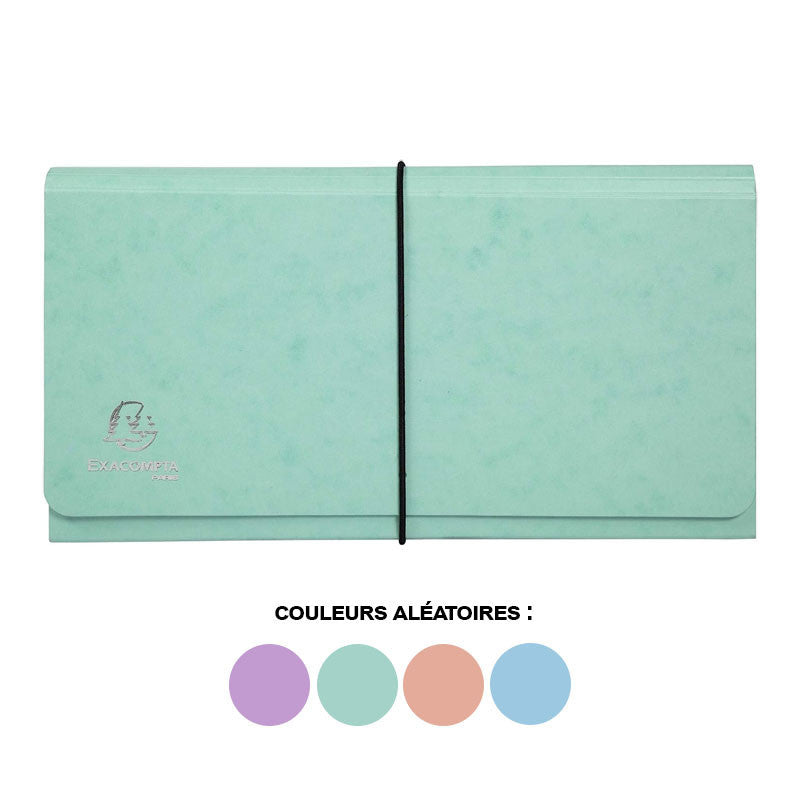 Pochette trieur - Petit trieur - 26x13 cm - 6 compartiments - Couleurs pastel