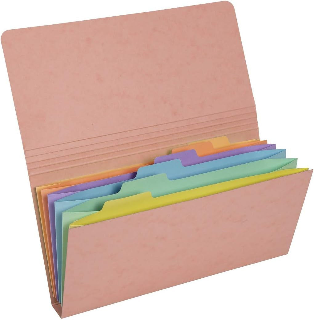 Pochette trieur - Petit trieur - 26x13 cm - 6 compartiments - Couleurs pastel