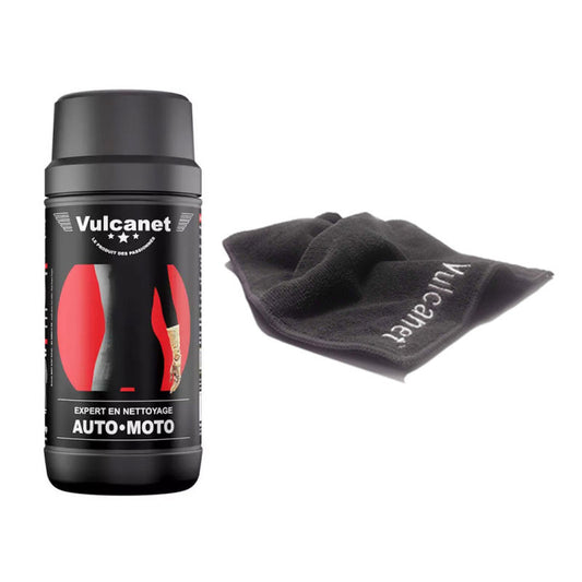 Vulcanet - Nettoyage auto/moto - Lavage sans eau - Lingettes + 2 chiffons - Intérieur/extérieur
