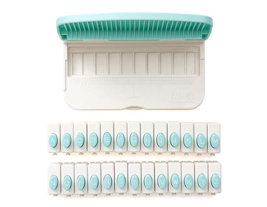 Perforateurs - 26 lettres - Alphabet - Guide d'alignement inclus - Carterie, scrapbooking