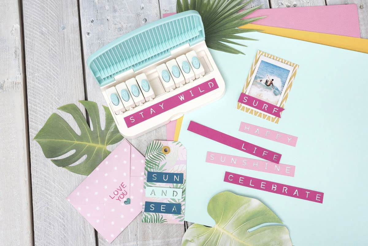 Perforateurs - 26 lettres - Alphabet - Guide d'alignement inclus - Carterie, scrapbooking