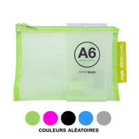 Pochette protège document en nylon A6 assortiment couleur Apli Zipper Bags