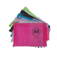 Pochette protège document en nylon A6 assortiment couleur Apli Zipper Bags