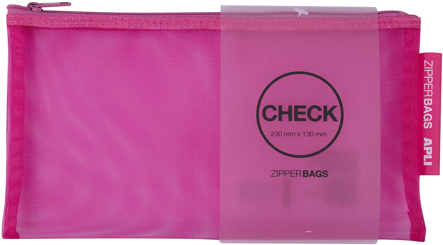Pochette protège document en nylon chéquier assortiment couleur Apli Zipper Bags