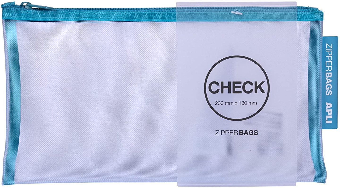 Pochette protège document en nylon chéquier assortiment couleur Apli Zipper Bags