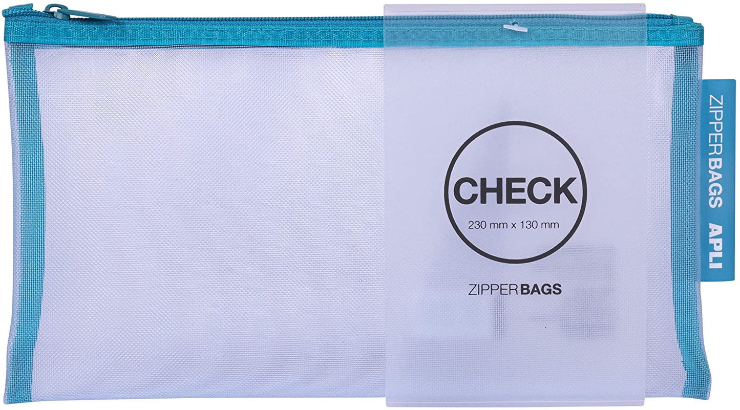 Pochette protège document en nylon chéquier assortiment couleur Apli Zipper Bags